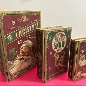 Vintage Christmas Decorative Book Set